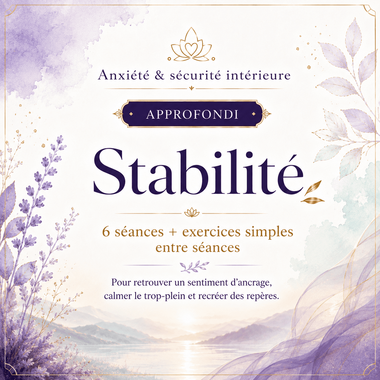 Stabilité 6 séances + exercices simples entre séances - Approfondi