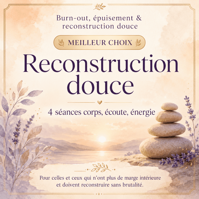 Reconstruction douce 4 séances corps, écoute, énergie  Badge conseillé -