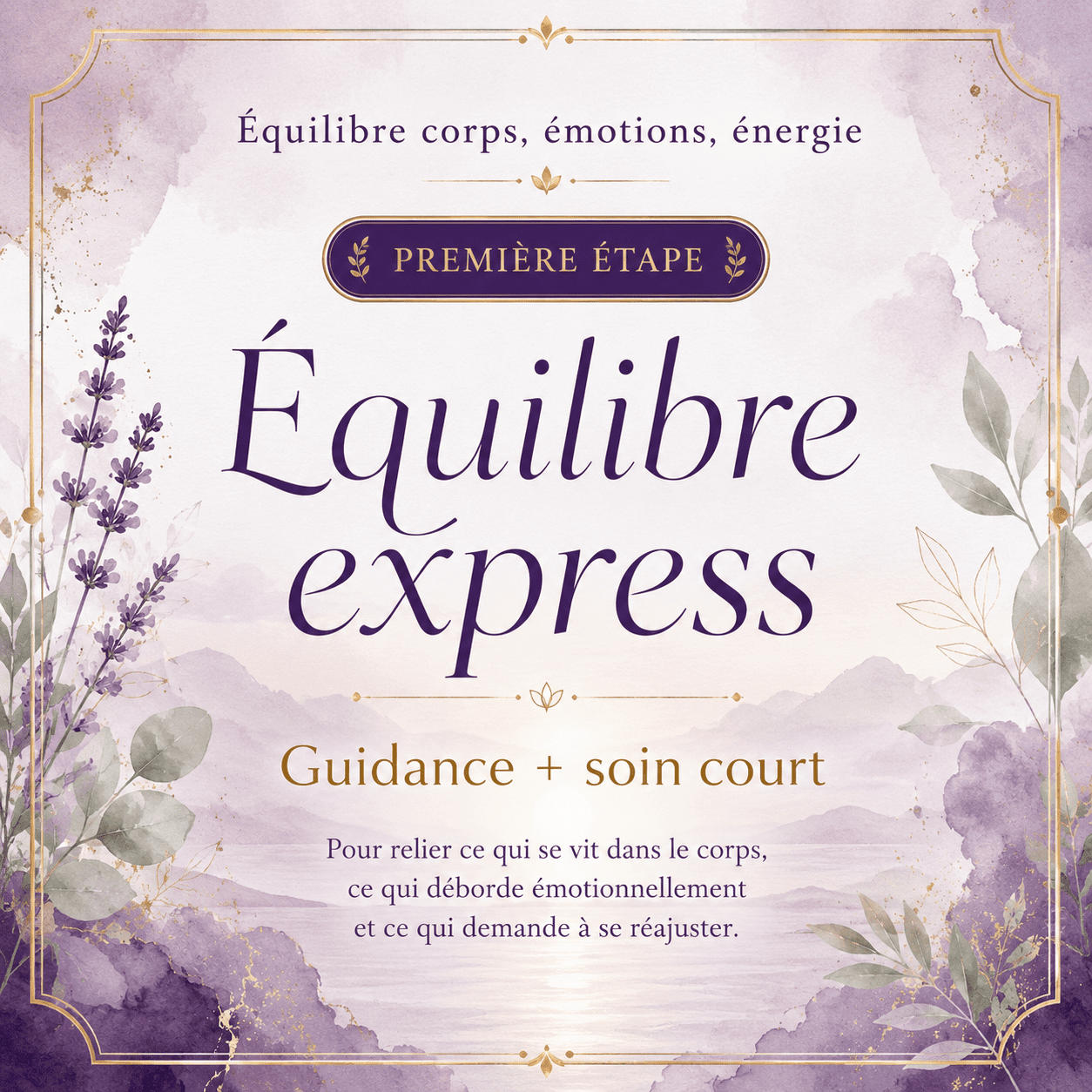 Équilibre express Guidance + soin court -  Première étape