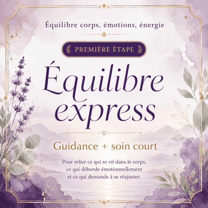 Équilibre express Guidance + soin court -  Première étape