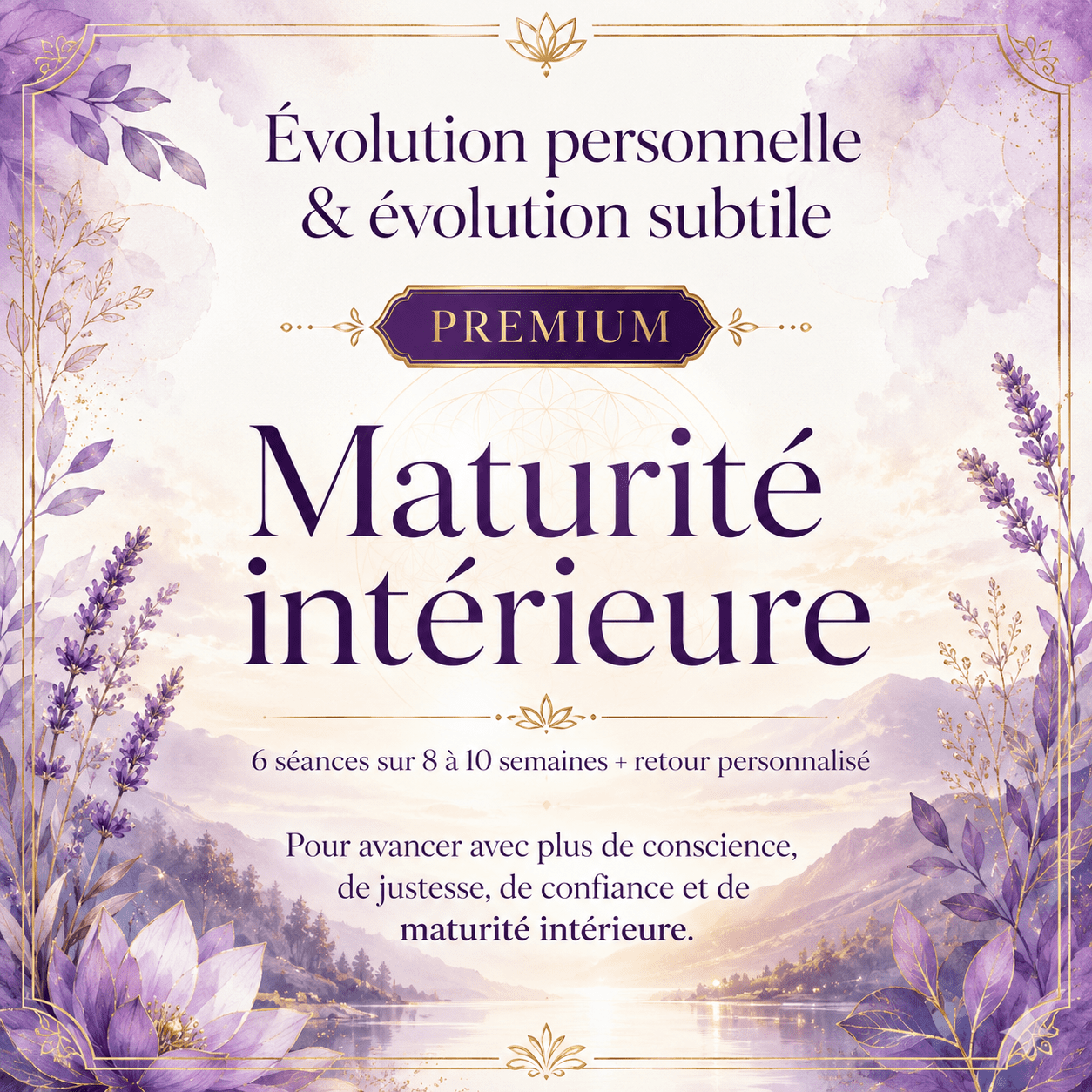 Maturité intérieure 6 séances sur 8 à 10 semaines + retour personnalisé  Badge conseillé : Premium