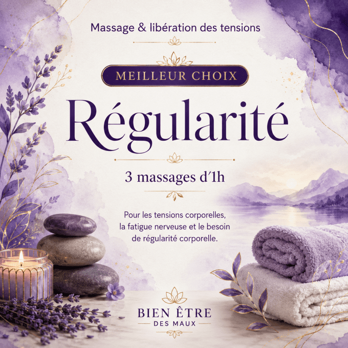 Régularité 3 massages d’1h  Meilleur choix