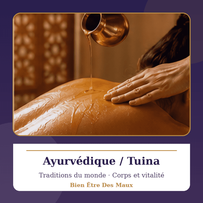 Le massage Ayurvédique Abhyanga ou Tuina bien-être propose une approche plus rythmée, profonde et en